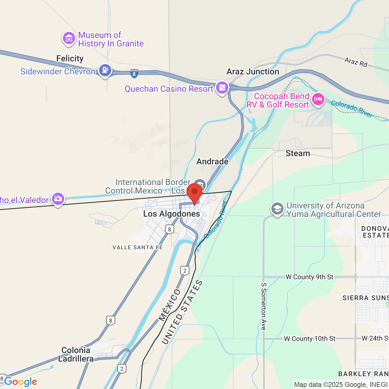 Google map image of our location in Francisco I. Madero 189 Vicente Guerrero, B.C.